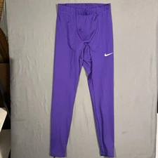 Nike Pants Mens Small Purple Dri-FIT Running Training Stretch Zipper Leg