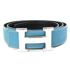Herm s Constance H Belt, Blue Jean, Black, Taurillon Clemence, 2005, 90cm,