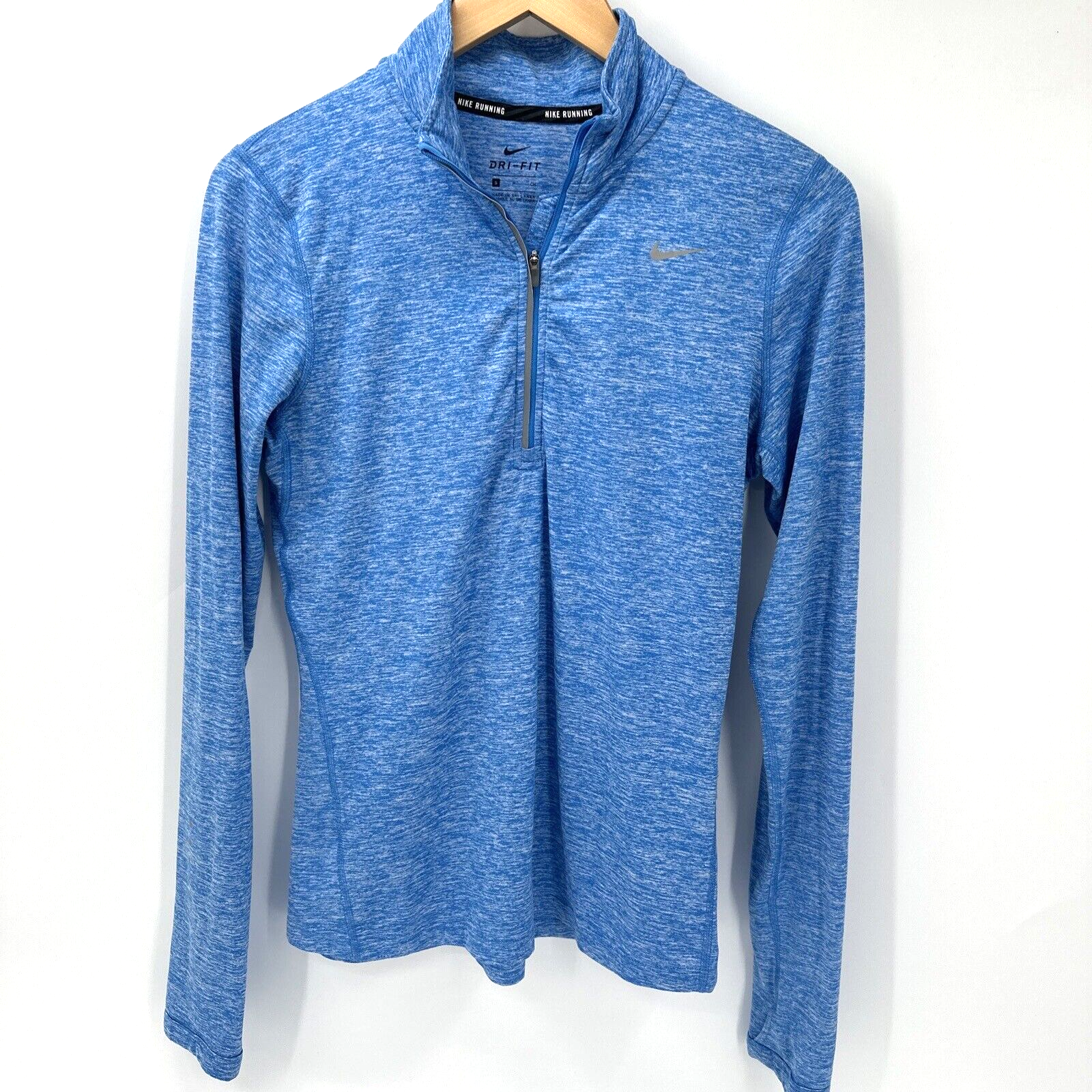 Nike Running Shirt Womens Small Blue Dri Fit Stretch Performance Athletic