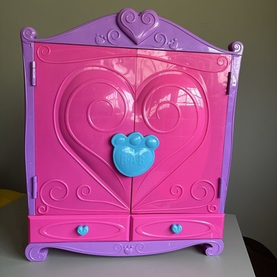Build-a-Bear Pink Armoire Dress Accessory Closet wardrobe Closet Drawers B.A.B