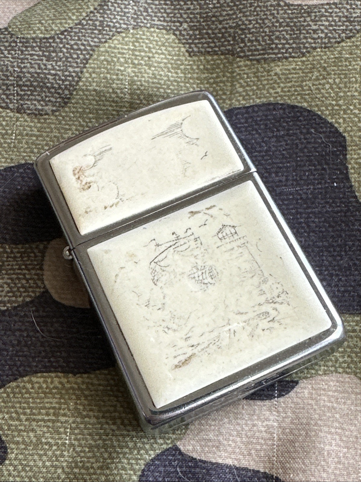 - Ivory Scrimshaw Ultralite - Ship & Lighthouse
