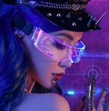 Cyberpunk Futuristic LED Colorful Neon Light Up Cosplay Bar Rave Party Glasses