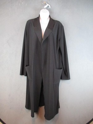 MaxMara Leisure Coat Womens Medium Large Black Long Duster Open Front Jacket