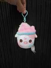 Cuddle Barn #Plush Goals 4" Mooshake Cotton Candy Cow Bag Clip Keychain Squishy 