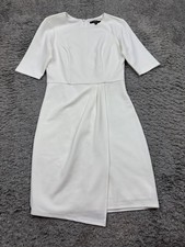 Lulus Dress Women Small Westwood White Half Sleeve Ruched Wrap Sheath Midi