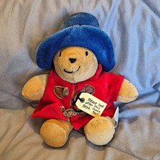 Eden Paddington Bear Small Plush Stuffed Animal Red Coat Blue Hat w/ Tags