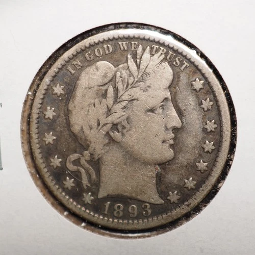 1893   *O *  BARBER SILVER QUARTER  ***NICE*** FREE SHIPPING   C2108