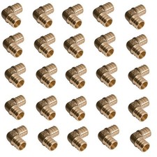 Bag of (25) 5/8" x 5/8" PEXworx Brass Pex Crimp Elbow
