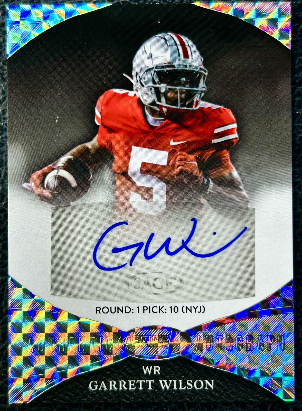 Garrett Wilson Sage Aspire Autograph #GW Hyper Silver