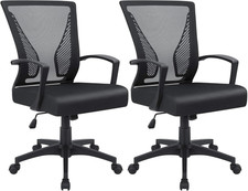 Office Chair Ergonomic Computer Desk Mesh Chair Mid Back Swivel Lumbar Support w