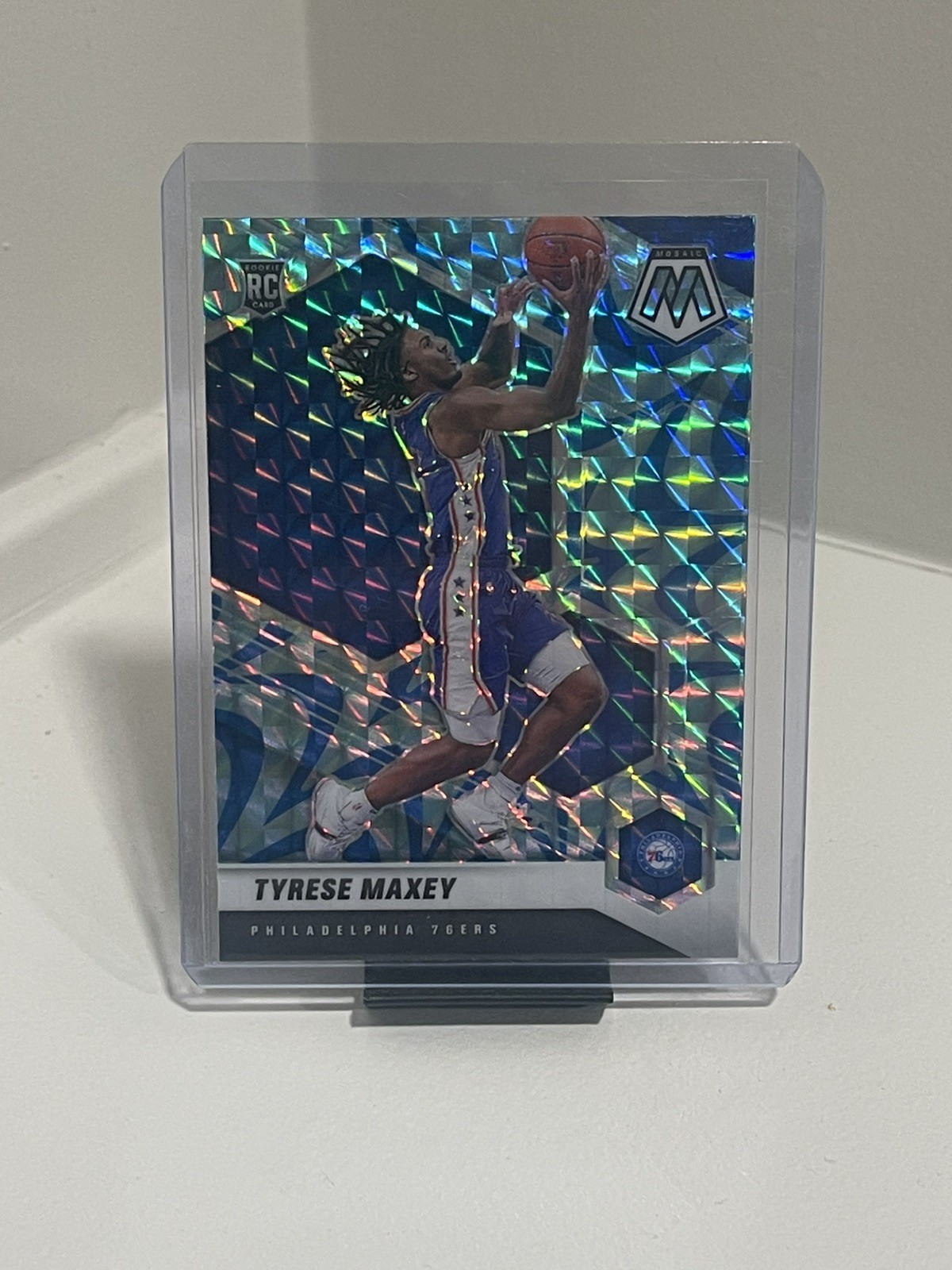 2020-21 Mosaic Tyrese Maxey RC Reactive Blue #203 76ers color match 