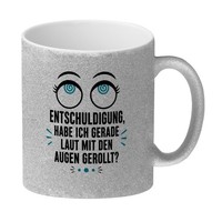 Glitzer-Kaffeebecher Augen Rollen - Tasse FüR BüRo Und Humor Mit Spruch: