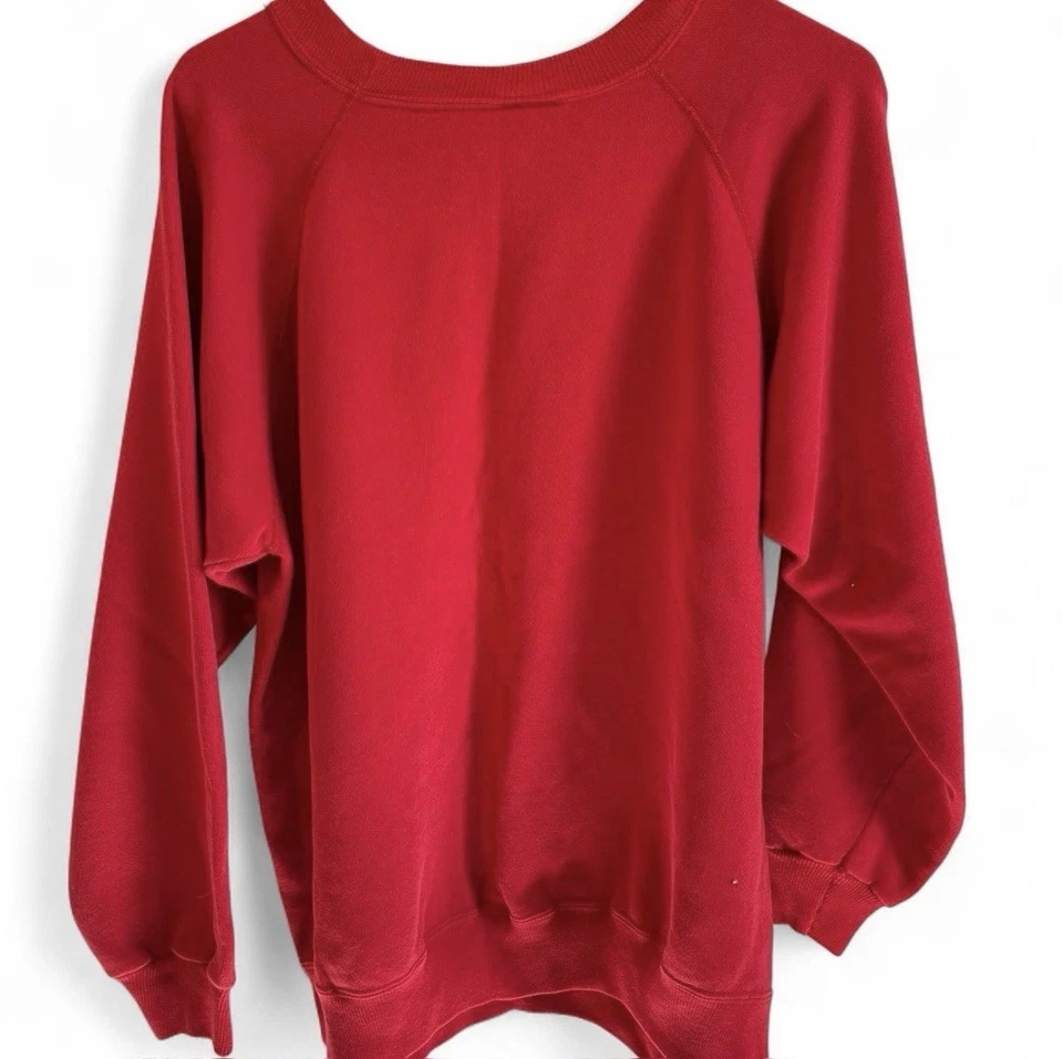 Винтажный свитшот Hanes 90-е праздничный рождественский с круглым вырезом, размер большой - Изображение 4 из 4