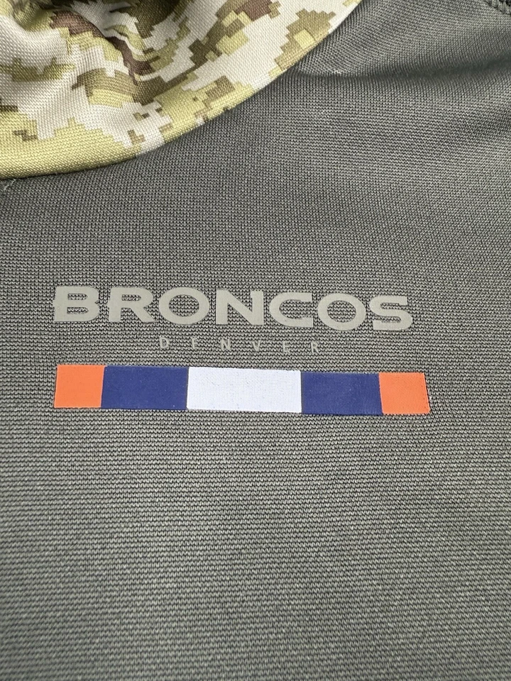 Sudadera con capucha Nike On Field Denver Broncos verde militar saludo al servicio para mujer XL ¡COMO NUEVA! Foto 4 de 4