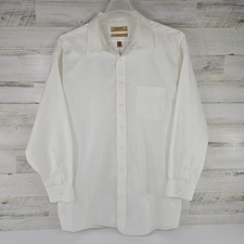 Roundtree Yorke Gold Label White Dress Shirt MEN'S SIZE 18-34 NON-IRON Pinpoint.