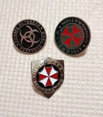 Capcom Biohazard Umbrella Zombies Outbreak Pin Badge Set 3pc Collectible