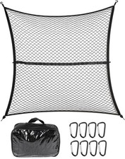 Truck Bed Cargo Net - 4' x 4' Stretches to 8' x 8', Heavy Duty Pickup Truck
