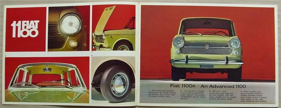 Fiat 1100R Car Sales Brochure c1963 #2392 - Image 2 of 4