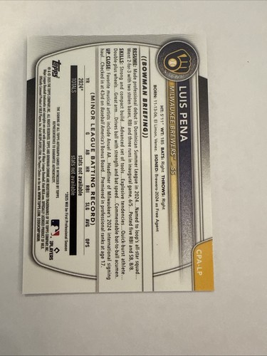 2025 Bowman Cromo Luis Pena Blu X-Fractor Auto /150 #CPA-LP - Foto 7 di 12