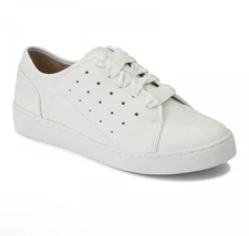 Vionic Sneaker Keke Womens 7 Wide White Leather Lace Up Shoe New