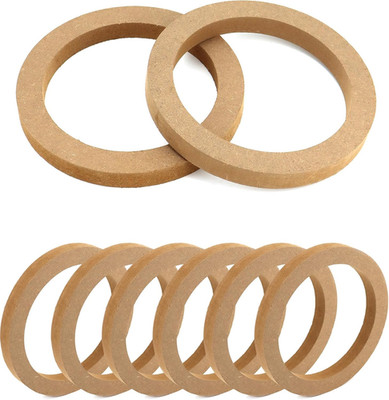 QWORK Wooden Speaker Spacer Rings, 8 Pcs 6.5'' Car MDF Speaker Ring, MDF Tweeter