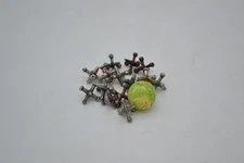Vintage Metal Jacks set of 14 Colored Metal Jax and Ball
