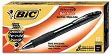 Velocity Ballpoint Retractable Pen, Black Ink, Bold, Dozen