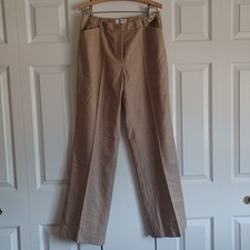 NWT Talbots 95 Wool Women 8 Fully Lined Trouser Camel Pinstripe Trouser Pants