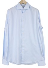 SUITSUPPLY Men's Formal Shirt 41L/16L Light Blue Slim Cutaway Pure Cotton 