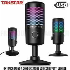 TAKSTAR GX1 Microfono a condensatore digitale USB con effetti LED RGB