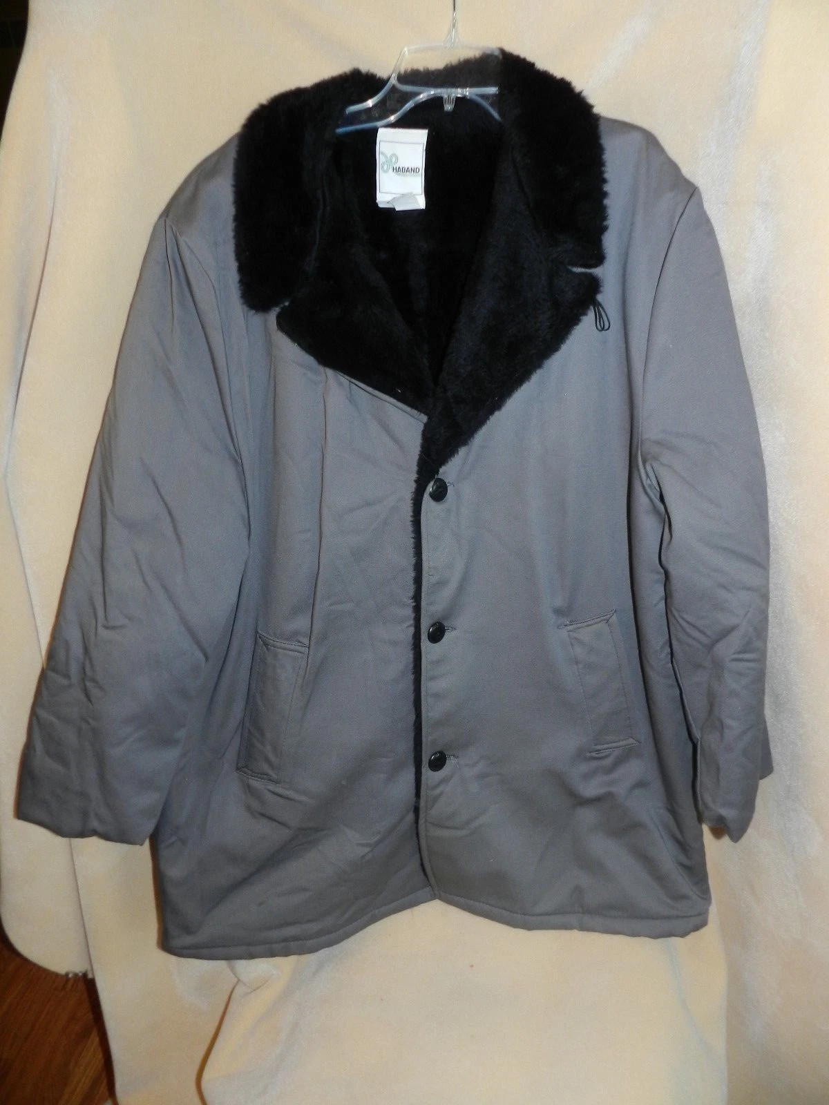 Haband Gray Cotton Lined Heavier Rain/Winter Coat- Men's Size: XL