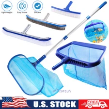 Heavy Duty Pool Skimmer Leaf Rake Net Scooper Cleaning Swimming Pool, Pool Brush
