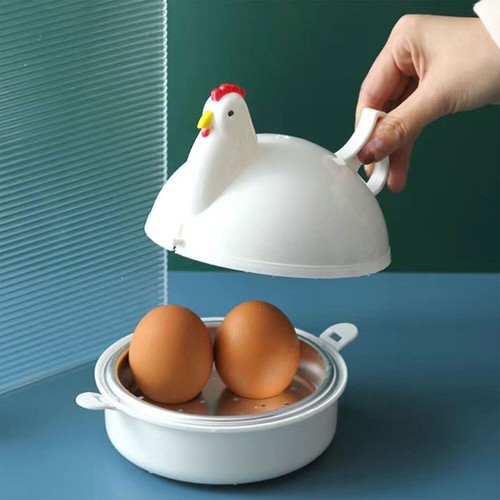 Microwave Safety Egg Boiler Steamer Poach Breakfast Boiled 4 Eggs Cooker KitchKU - Picture 9 of 12