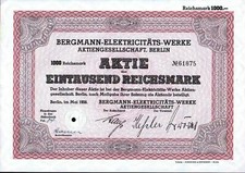 Bergmann-Elektricitty-Werke Aktiengesellschaft 1938 1 000 RM