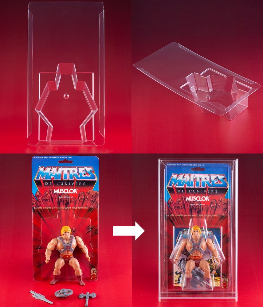 Masters of the Universe MOTU He-Man Slide Blister / Blister / Protector / Case NEW