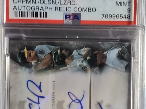 2020 Topps TPL THRDS Chpn./olsn./lzrd. Autogramm Relic Combo PSA 9 #D 07/36 - Bild 6 von 8