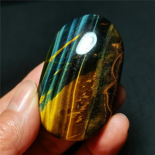 TOP 61.8G Natural Pulido Amarillo Bule Ojo de Tigre Cristal Piedra Curativa R1281 - Imagen 2 de 11