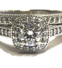GIA 14k white gold 1.03ct round diamond Halo engagement ring wedding band 6.2g  — photo 2