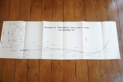 1971 Portsmouth Station Junction Eisenbahn Gleiskarte Diagramm