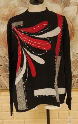 NWT ALFRED DUNNER WOMAN SZ 1X COTTON/RAYON BLEND PULLOVER L/S