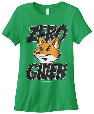 Threadrock Women's Zero FOX Given T-shirt No F#cks Given Foxes