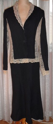 GIANFRANCO FERRE FAB. 2 PC SKIRT SET, JACKET HAS A UNIQUE DESIGN COMBINATION OF 