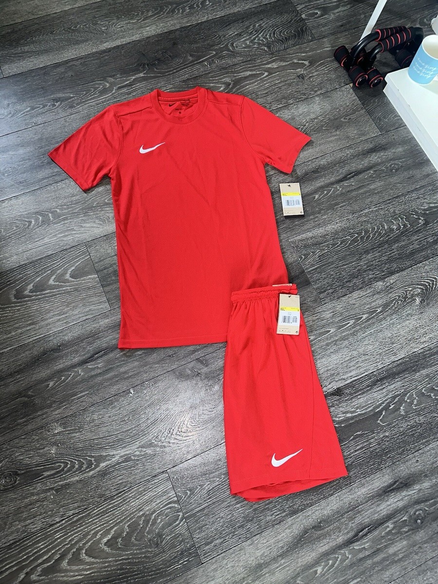 Men's Nike Dri Fit Tracksuit T Shirt Shorts Set Red Size XXL