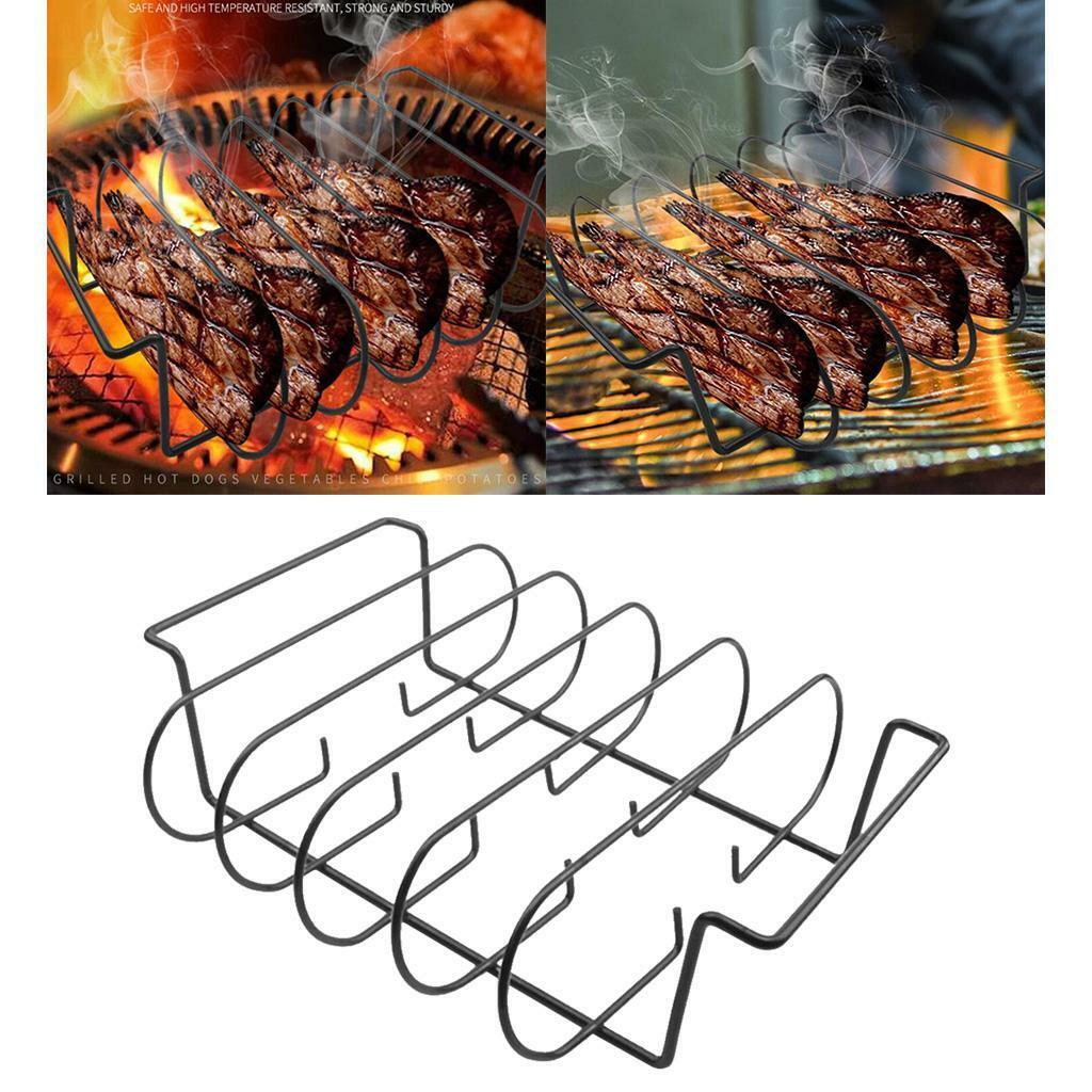 Charcoal Grill Rib Holder For Smoker Non-Stick Rib Rack Roasting