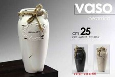 VASO ANFORA ANTICATO VINTAGE RETRò CERAMICA FIORI CLASSICO MODERNO 25 cm