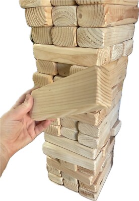 New Giant Jumbo Tumble jeng Game Play Up 5ft W/45 Total 7.5 X 2.5 X 1.7in Blocks
