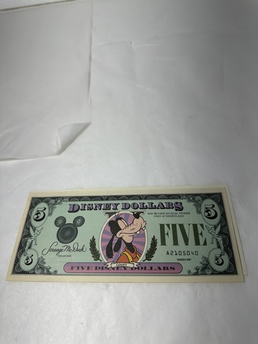 Disney Dollars 5 Dollar 1993 Goofy Serie - Picture 2 of 6