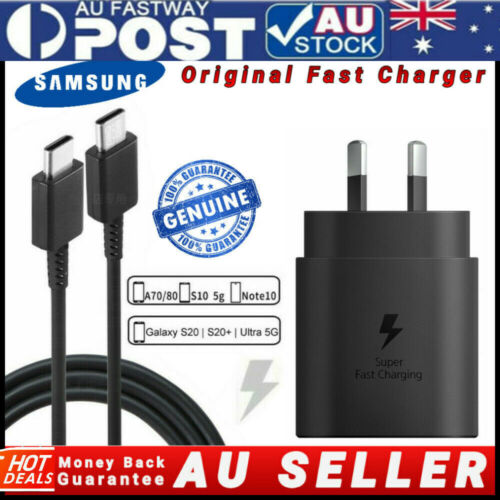 Genuine Original Samsung 25W Super FAST Wall Charger for Note S8/10/S20/S20/S21+ - Picture 1 of 14