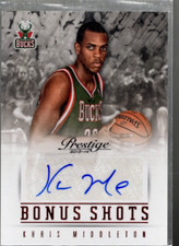 A2441- 2013-14 Prestige Bonus Shots Autographs Red #18 Khris Middleton Auto