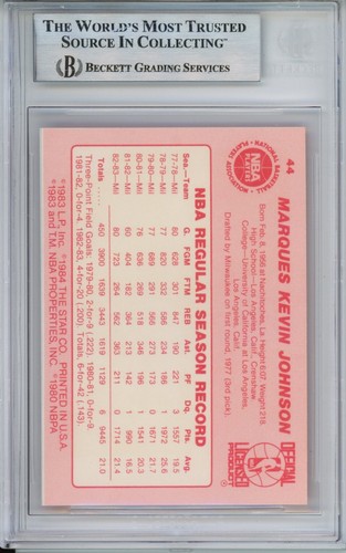 1983-84 Star #44 M. Johnson SP Bob Lanier Pictured BGS 7 NEAR MINT Rare Error - Picture 2 of 2